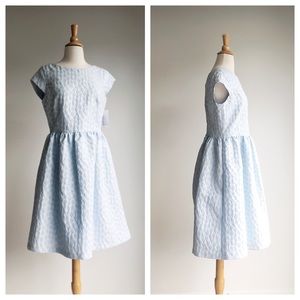 NWT HELENE BERMAN | Blue Floral Jacquard Dress 10